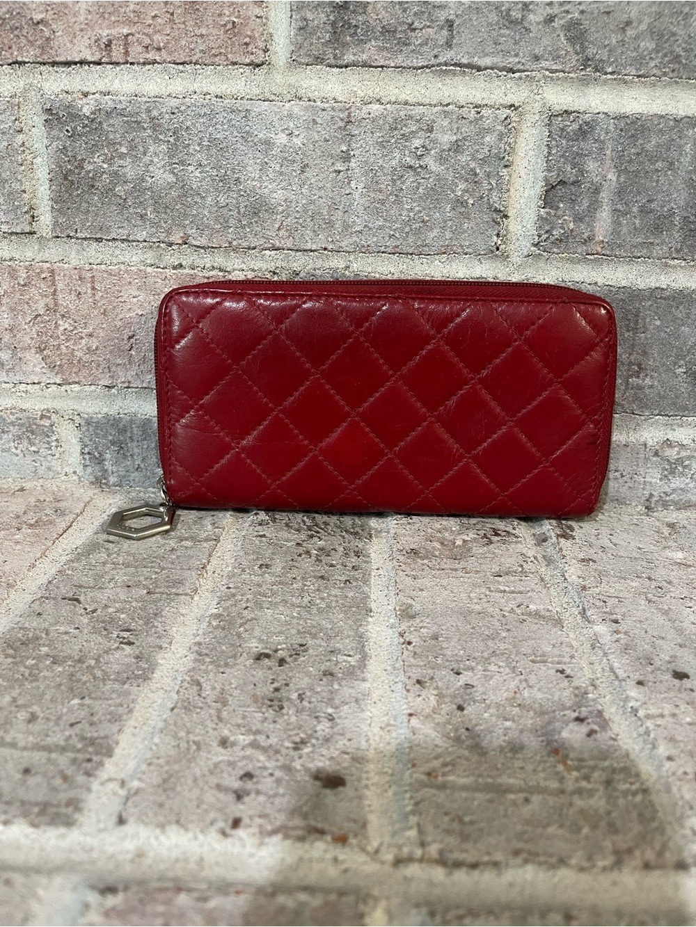 Hype Quilted Red Zip-Around Wallet